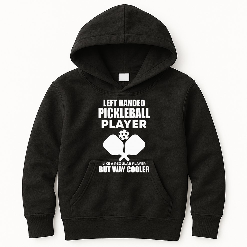 Left Handed Pickleball Player Kids Hoodie