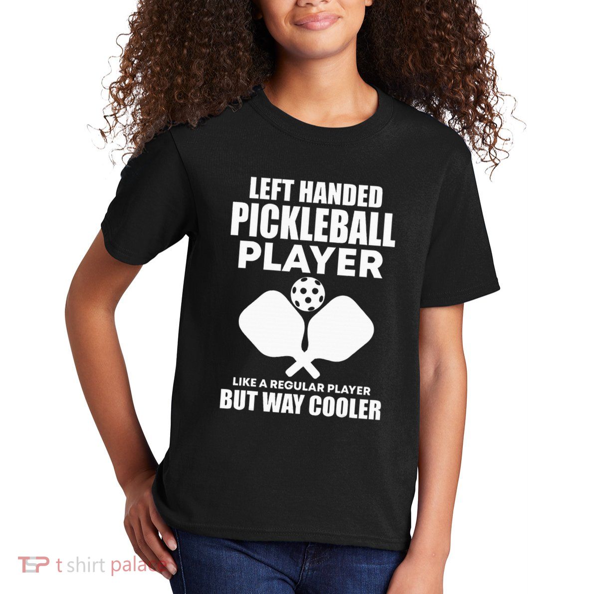 Left Handed Pickleball Player Kids T-Shirt