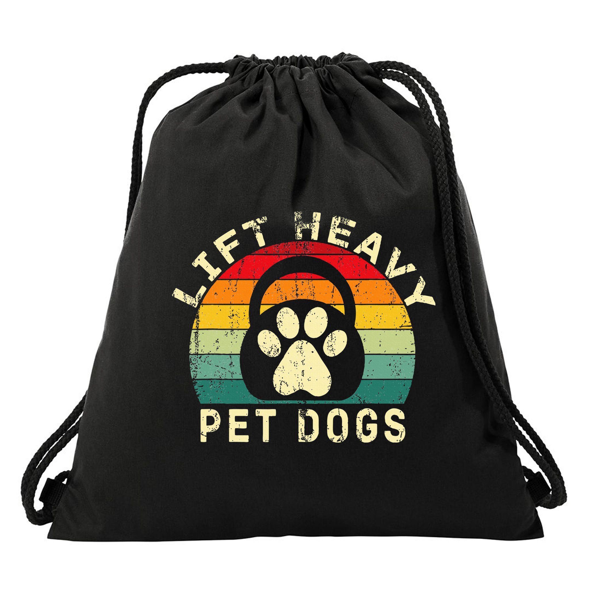Lift Heavy Pet Dogs Gym Fitness Workout Weightlifting Drawstring Bag