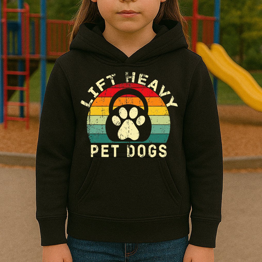 Lift Heavy Pet Dogs Gym Fitness Workout Weightlifting Kids Hoodie