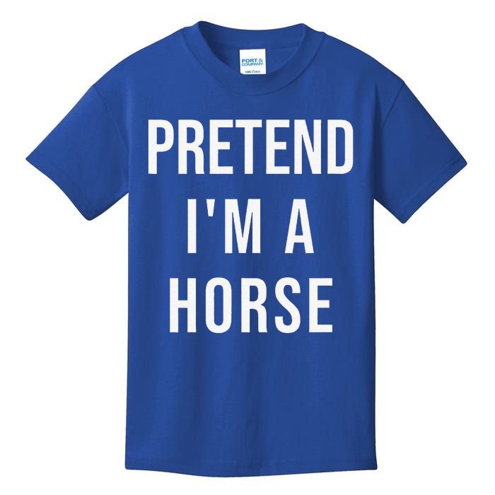 Lazy Halloween Pretend Im A Horse Costume Funny Party Kids T-Shirt