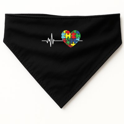 Love Heart Puzzle Acceptance Autism Awareness USA-Made Doggie Bandana