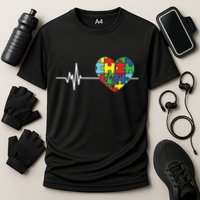 Love Heart Puzzle Acceptance Autism Awareness Cooling Performance Crew T-Shirt