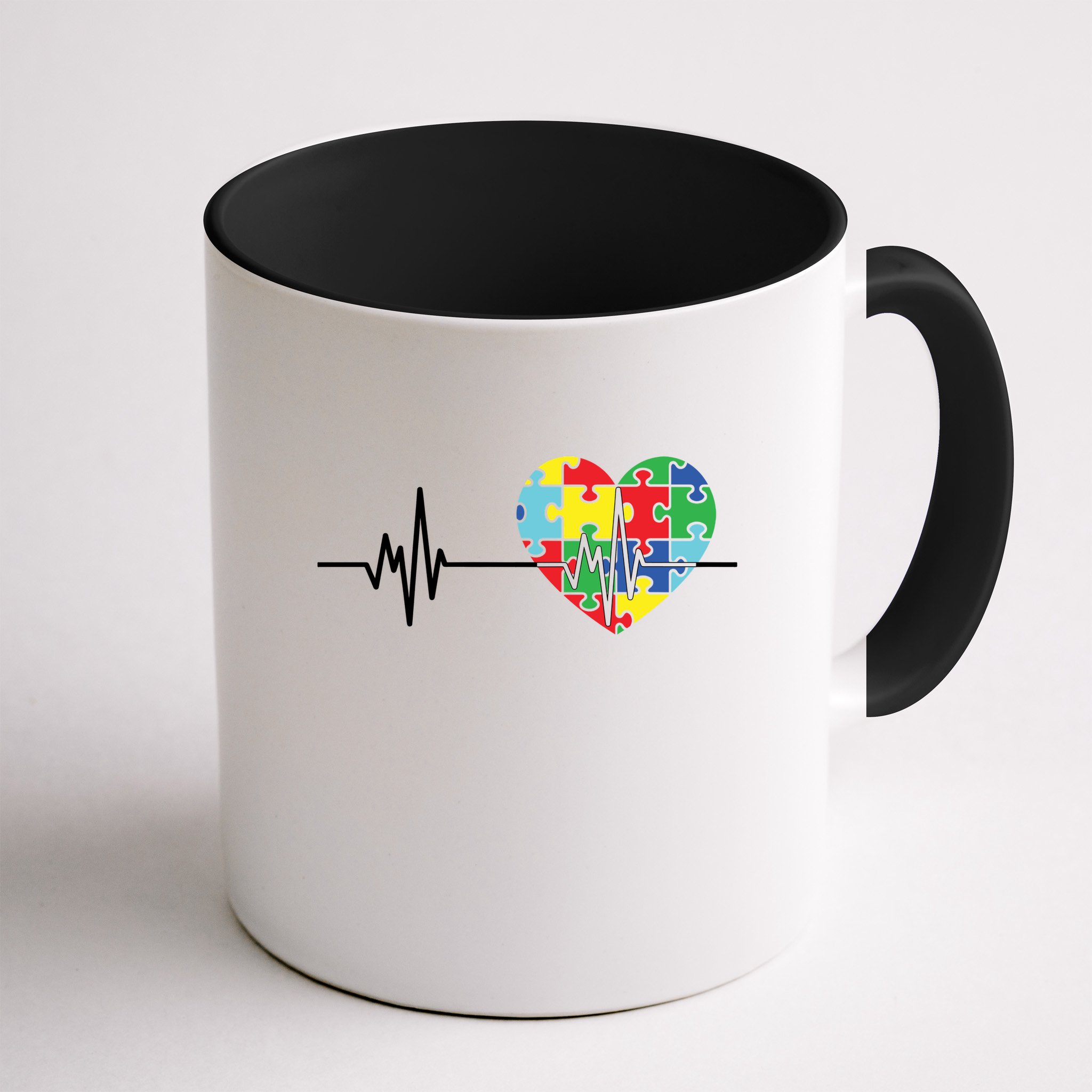 Love Heart Puzzle Acceptance Autism Awareness Mug