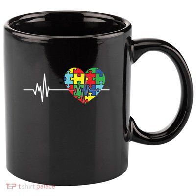 Love Heart Puzzle Acceptance Autism Awareness 11oz C Handle Ceramic Mug