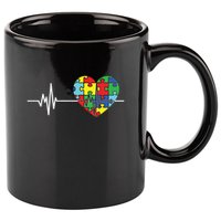 Love Heart Puzzle Acceptance Autism Awareness 11oz C Handle Ceramic Mug