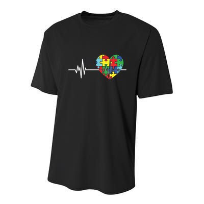 Love Heart Puzzle Acceptance Autism Awareness Youth Performance Sprint T-Shirt