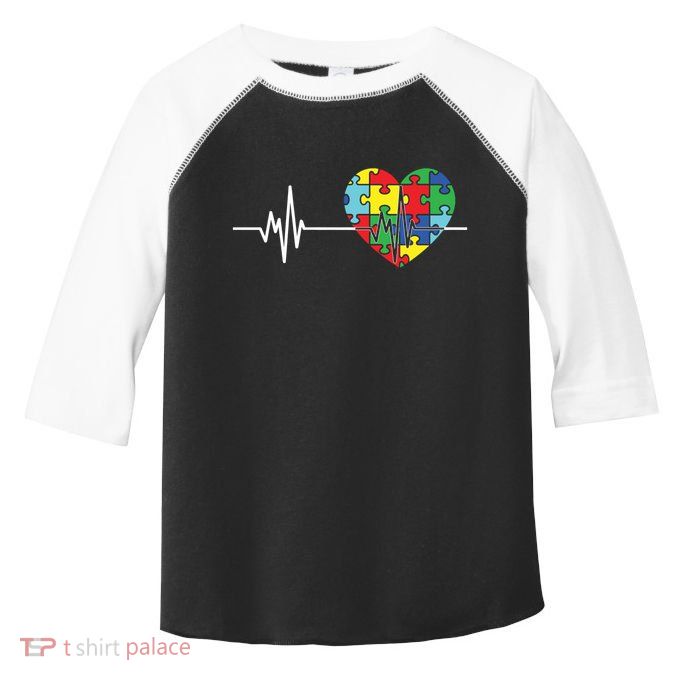 Love Heart Puzzle Acceptance Autism Awareness Toddler Fine Jersey T-Shirt