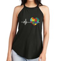 Love Heart Puzzle Acceptance Autism Awareness Women's Perfect Tri Rocker Tank