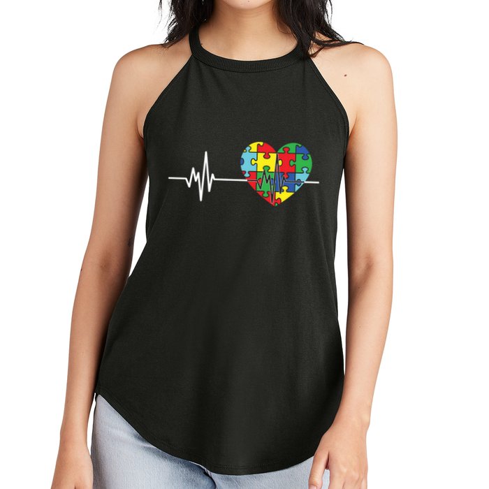 Love Heart Puzzle Acceptance Autism Awareness Women's Perfect Tri Rocker Tank