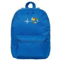 Love Heart Puzzle Acceptance Autism Awareness 16 in Basic Backpack