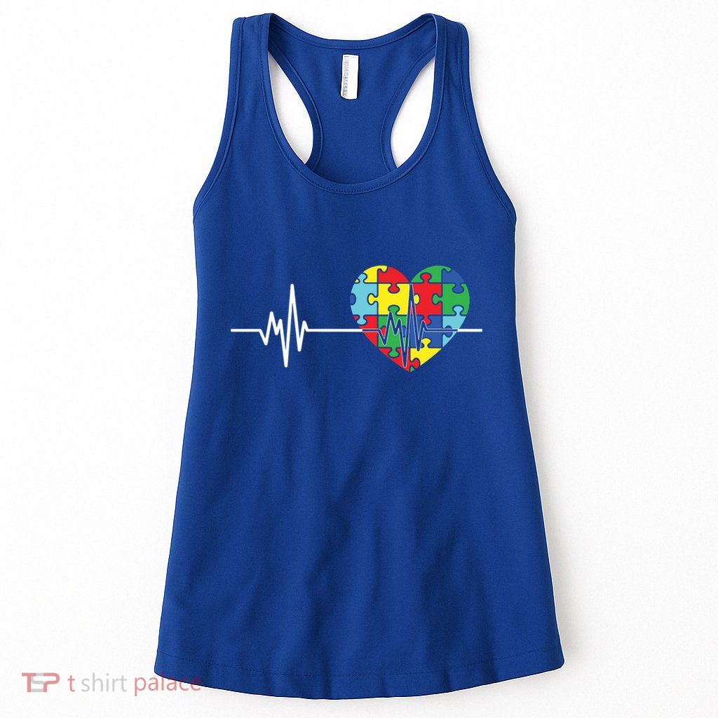 Love Heart Puzzle Acceptance Autism Awareness Womens Tank Top