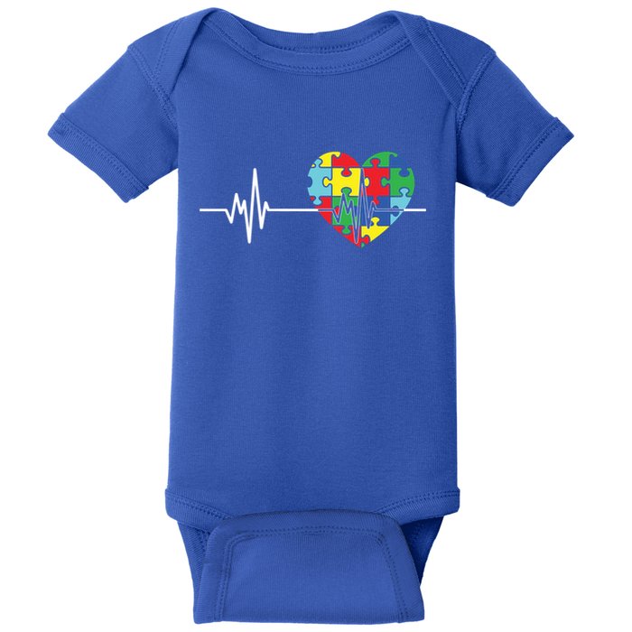 Love Heart Puzzle Acceptance Autism Awareness Baby Bodysuit