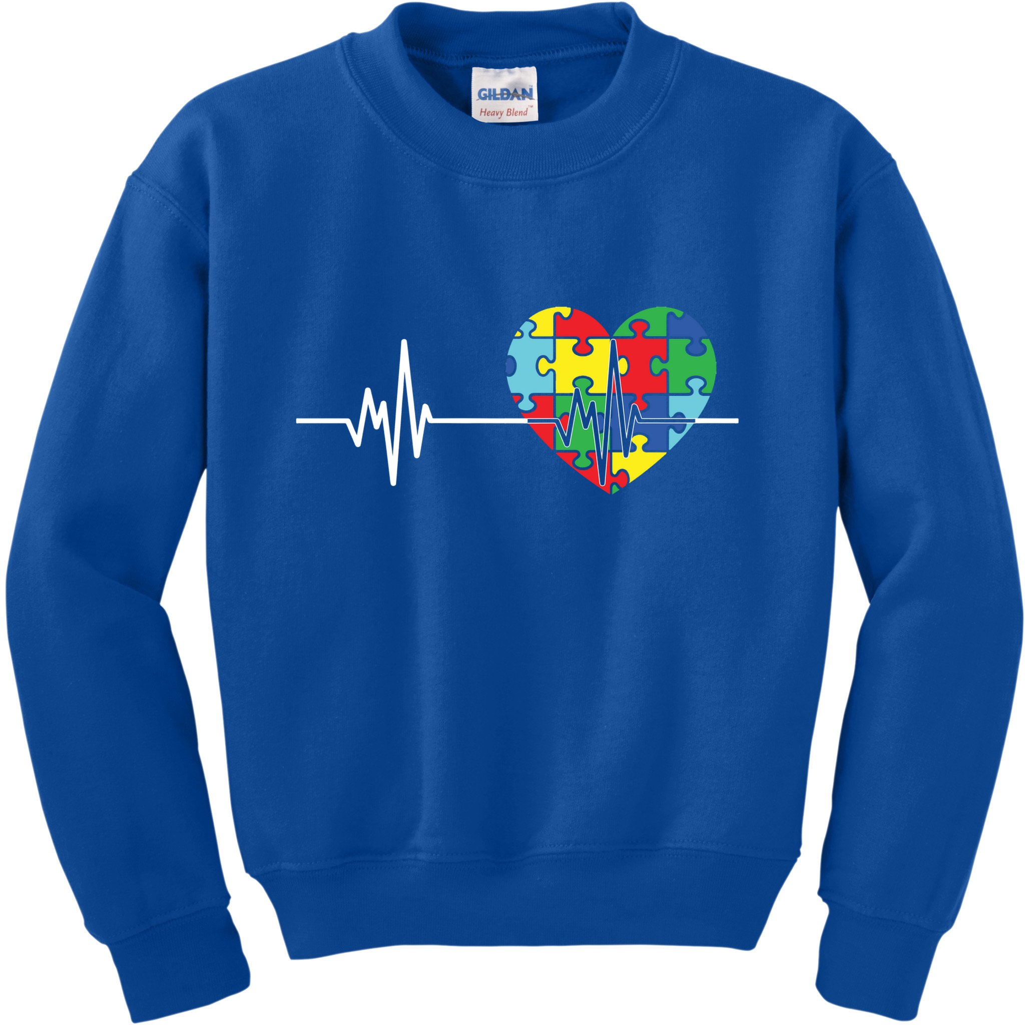 Love Heart Puzzle Acceptance Autism Awareness Kids Sweatshirt