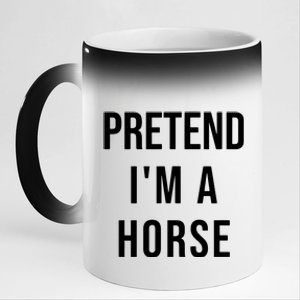 Lazy Halloween Pretend IM A Horse Costume Funny Party 11oz Black Color Changing Mug