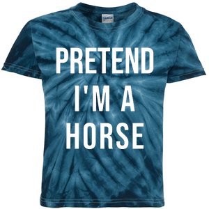 Lazy Halloween Pretend IM A Horse Costume Funny Party Kids Tie-Dye T-Shirt