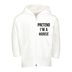 Lazy Halloween Pretend IM A Horse Costume Funny Party Toddler Zip Fleece Hoodie