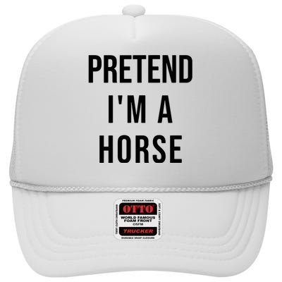 Lazy Halloween Pretend IM A Horse Costume Funny Party High Crown Mesh Back Trucker Hat