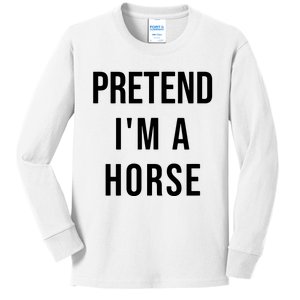 Lazy Halloween Pretend IM A Horse Costume Funny Party Kids Long Sleeve Shirt