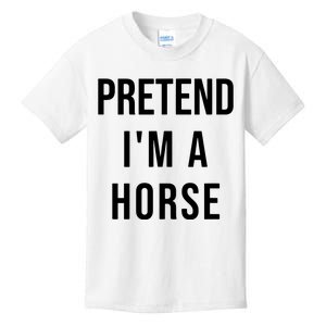 Lazy Halloween Pretend IM A Horse Costume Funny Party Kids T-Shirt