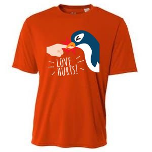 Love Hurts Penguin Funny Cute Valentines Day Gift Great Gift Cooling Performance Crew T-Shirt