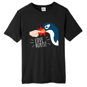 Love Hurts Penguin Funny Cute Valentines Day Gift Great Gift Tall Fusion ChromaSoft Performance T-Shirt