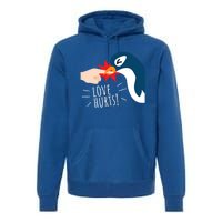 Love Hurts Penguin Funny Cute Valentines Day Gift Great Gift Premium Hoodie