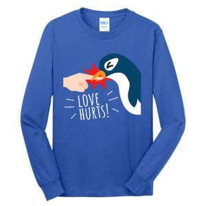 Love Hurts Penguin Funny Cute Valentines Day Gift Great Gift Tall Long Sleeve T-Shirt