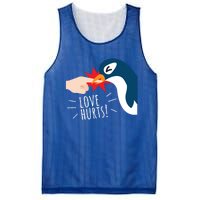 Love Hurts Penguin Funny Cute Valentines Day Gift Great Gift Mesh Reversible Basketball Jersey Tank