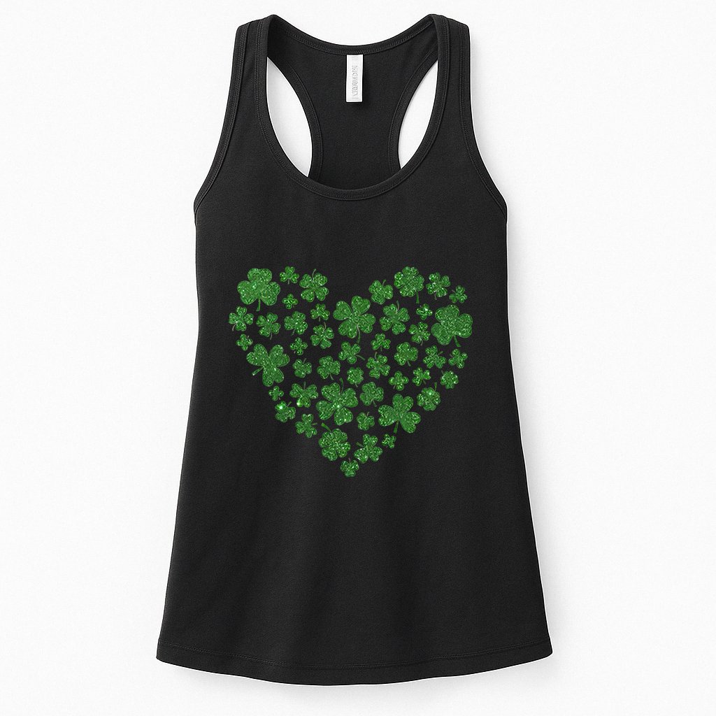 Love Heart Patrick Shamrocks Womens Tank Top