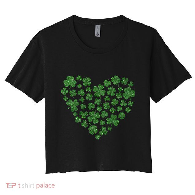 Love Heart Patrick Shamrocks Crop Top