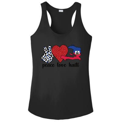 Love Haiti Proud Haitian Flag Haitian Roots Funny Gift Ladies PosiCharge Competitor Racerback Tank