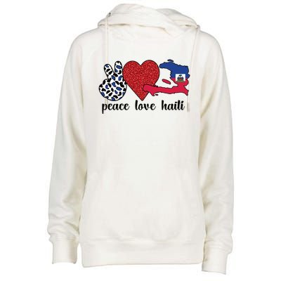 Love Haiti Proud Haitian Flag Haitian Roots Funny Gift Womens Funnel Neck Pullover Hood