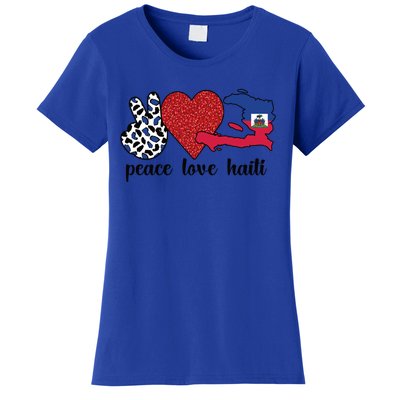 Love Haiti Proud Haitian Flag Haitian Roots Funny Gift Women's T-Shirt