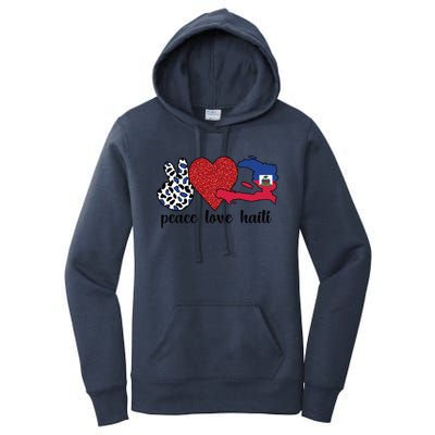 Love Haiti Proud Haitian Flag Haitian Roots Funny Gift Women's Pullover Hoodie