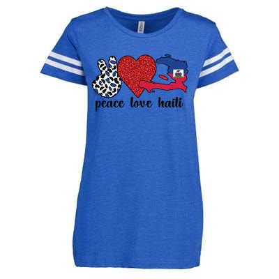 Love Haiti Proud Haitian Flag Haitian Roots Funny Gift Enza Ladies Jersey Football T-Shirt