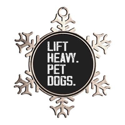 Lift Heavy Pet Dogs Funny Gym Workout Joke For Weight Lifter Metallic Star Ornament