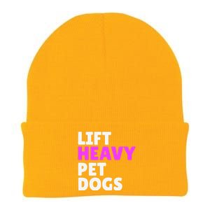 Lift Heavy Pet Dog Funny Gym Workout Gifts For Weight Lifter Knit Cap Winter Beanie