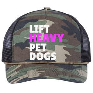 Lift Heavy Pet Dog Funny Gym Workout Gifts For Weight Lifter Retro Rope Trucker Hat Cap