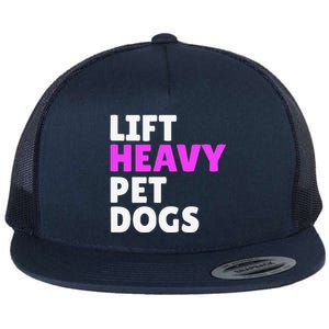 Lift Heavy Pet Dog Funny Gym Workout Gifts For Weight Lifter Flat Bill Trucker Hat