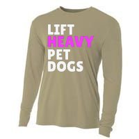 Lift Heavy Pet Dog Funny Gym Workout Gifts For Weight Lifter Cooling Performance Long Sleeve Crew