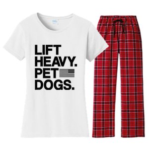 Lift Heavy Pet Dogs Gym For Weightlifters Women's Flannel Pajama Set