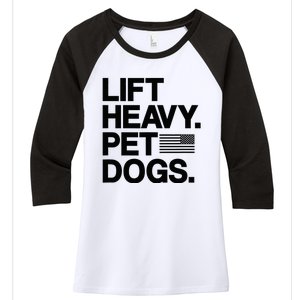 Lift Heavy Pet Dogs Gym For Weightlifters Women's Tri-Blend 3/4-Sleeve Raglan Shirt