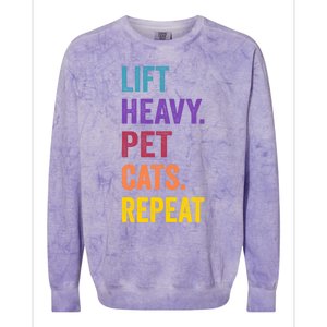 Lift Heavy Pet Cat Funny Gym Workout Weightlifter Deadlifter Gift Colorblast Crewneck Sweatshirt