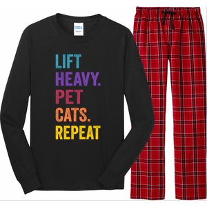 Lift Heavy Pet Cat Funny Gym Workout Weightlifter Deadlifter Gift Long Sleeve Pajama Set