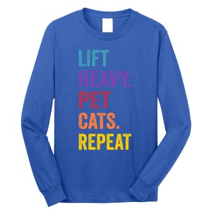 Lift Heavy Pet Cat Funny Gym Workout Weightlifter Deadlifter Gift Long Sleeve Shirt