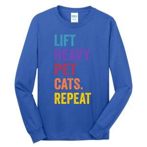 Lift Heavy Pet Cat Funny Gym Workout Weightlifter Deadlifter Gift Tall Long Sleeve T-Shirt