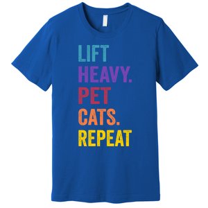 Lift Heavy Pet Cat Funny Gym Workout Weightlifter Deadlifter Gift Premium T-Shirt