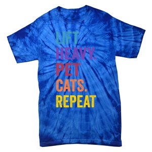 Lift Heavy Pet Cat Funny Gym Workout Weightlifter Deadlifter Gift Tie-Dye T-Shirt