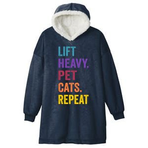 Lift Heavy Pet Cat Funny Gym Workout Weightlifter Deadlifter Gift Hooded Wearable Blanket